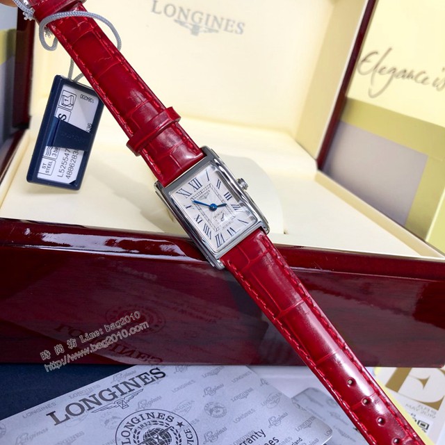 浪琴手錶 LONGINES黛綽維納鱷魚皮系列石英女士腕表  gjs2047